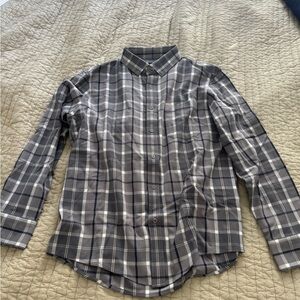 Mizzen+Main Gray Plaid Casual Button Down Shirt